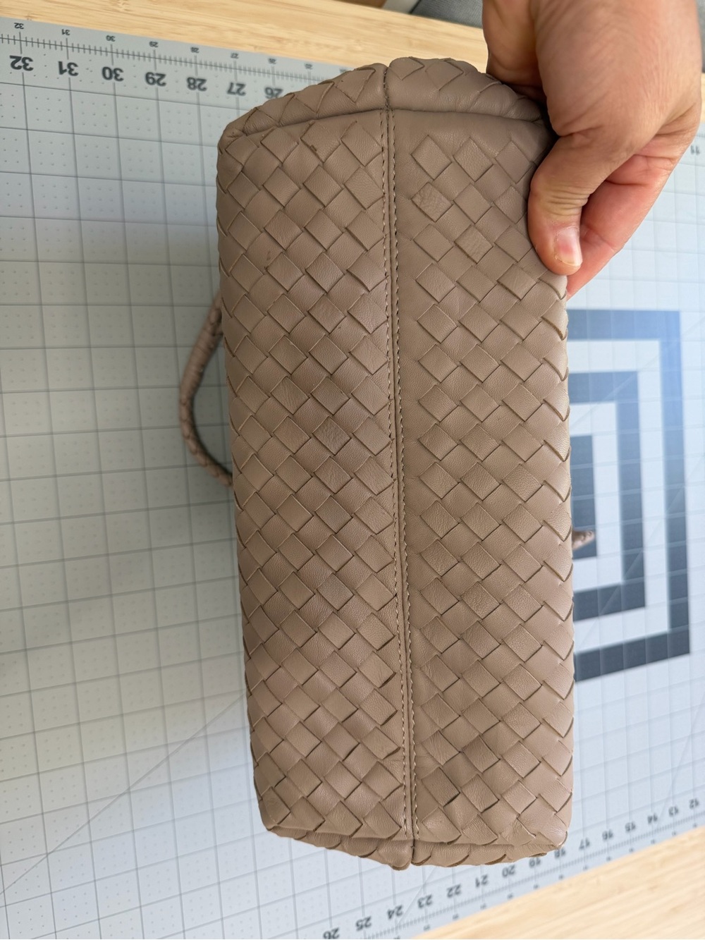 Quince Taupe Woven Leather Tote with Braided Straps - Picture 8 of 12